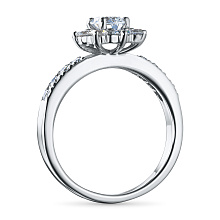 Классическое кольцо из белого золота c бриллиантами