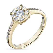 Кольцо из желтого золота c бриллиантами