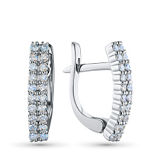 Серьги из серебра c бриллиантами
