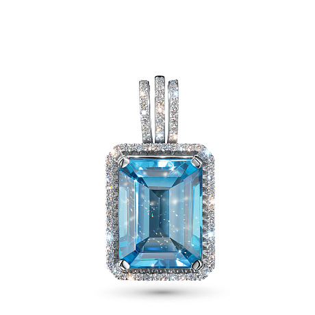 Подвеска из белого золота с топазом