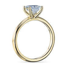 Классическое кольцо из желтого золота с бриллиантом выращенным