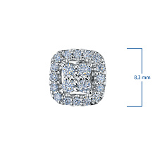 Пусеты из серебра c бриллиантами