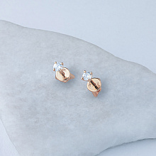 Пусеты из красного золота с бриллиантами