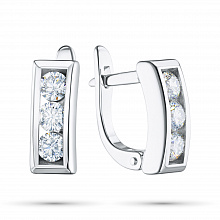 Серьги из белого золота с бриллиантами