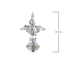 Серьги из серебра с аметистами и цитринами и бриллиантами