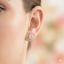 Пусеты из белого золота (изготовление) с бриллиантами