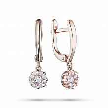 Серьги из красного золота с бриллиантами (изготовление)