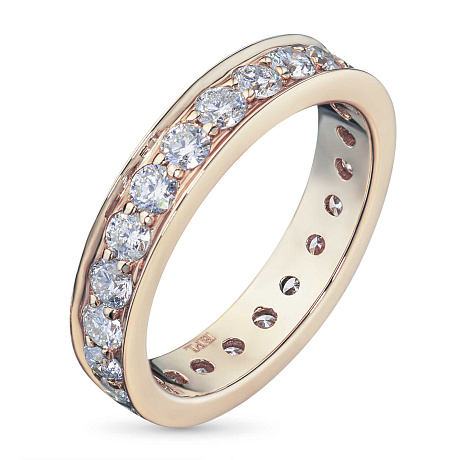 Кольцо из красного золота с бриллиантами