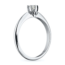 Классическое кольцо из белого золота с бриллиантом