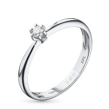 Помолвочное кольцо из белого золота с бриллиантом