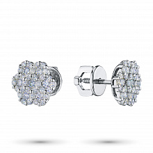 Пусеты из белого золота с бриллиантами (изготовление)