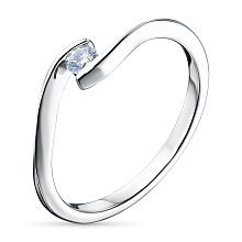 Кольцо из серебра с бриллиантом