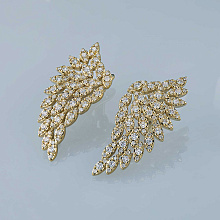 Серьги из желтого золота c бриллиантами