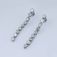 Пусеты из белого золота с бриллиантами (изготовление)