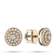 Пусеты из желтого золота c бриллиантами