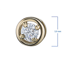 Классическая подвеска из желтого золота с бриллиантом