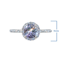 Кольцо из белого золота с танзанитом и бриллиантами