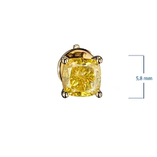 Пусеты из желтого золота с бриллиантом