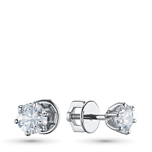 Пусеты из белого золота (изготовление) с бриллиантом