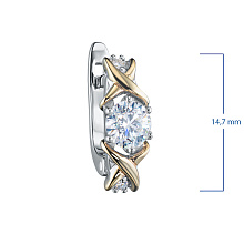 Серьги из комбинированного золота c бриллиантами выращенными