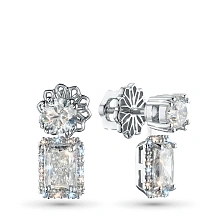 Пусеты из белого золота c бриллиантами