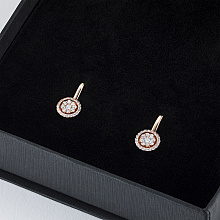 Серьги из красного золота с бриллиантами (изготовление)