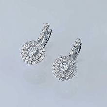 Серьги из белого золота c бриллиантами