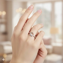 Обручальное кольцо из серебра с бриллиантом