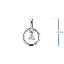 Подвеска из серебра с бриллиантом выращенным