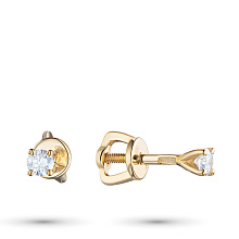 Пусеты из желтого золота с бриллиантами