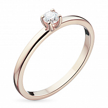 Кольцо из красного золота с бриллиантом (изготовление)