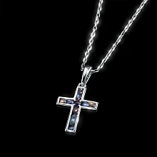 Подвеска из серебра с сапфирами и бриллиантами