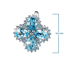 Серьги из белого золота с топазами и бриллиантами