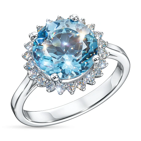 Кольцо из белого золота с топазом