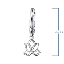 Серьги из серебра с бриллиантом выращенным