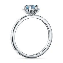 Кольцо из белого золота с топазом и бриллиантами