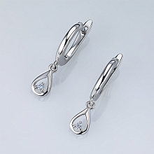 Серьги из серебра с бриллиантом