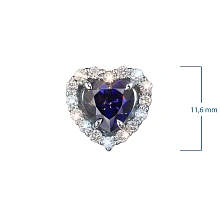 Подвеска из белого золота с сапфиром и бриллиантами