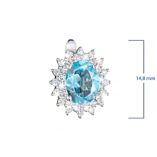 Серьги из белого золота с топазами и бриллиантами