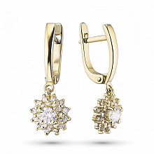 Серьги из желтого золота с бриллиантами (изготовление)