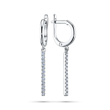 Серьги из серебра c бриллиантами