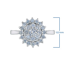 Кольцо из белого золота c бриллиантами