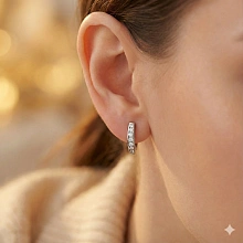 Серьги из серебра c бриллиантами