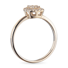 Классическое кольцо из красного золота с бриллиантами