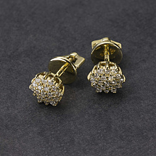 Пусеты из желтого золота с бриллиантами