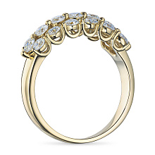 Классическое кольцо из желтого золота c бриллиантами