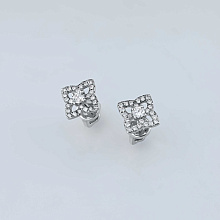 Пусеты из белого золота c бриллиантами выращенными