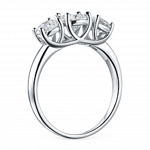 Классическое кольцо из белого золота c бриллиантами