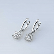 Серьги из белого золота с бриллиантами (изготовление)