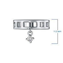 Обручальное кольцо из серебра с бриллиантом